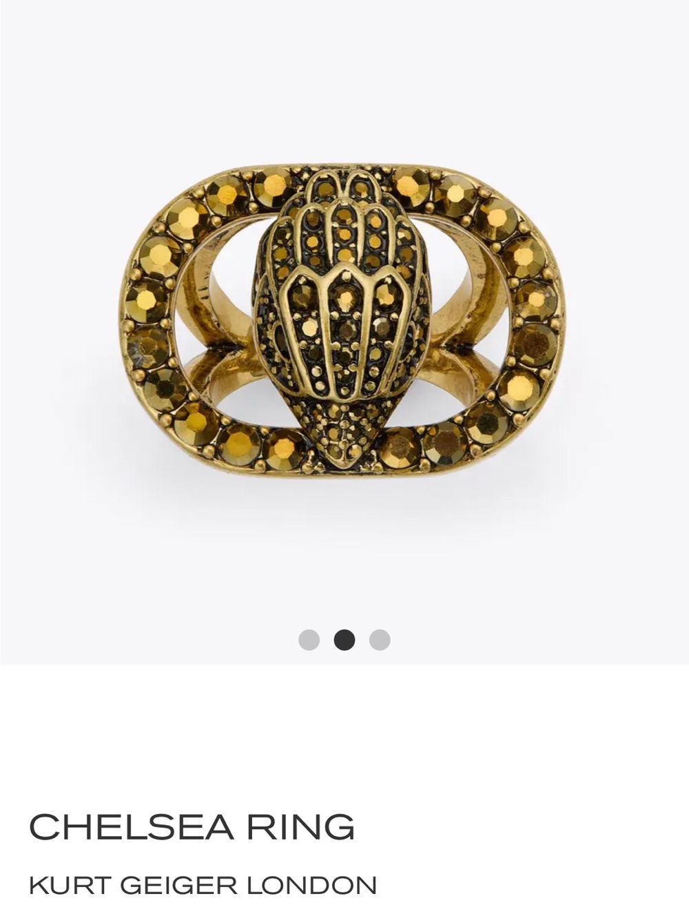 Kurt Geiger Gold-Tone Ring with Amber Stones